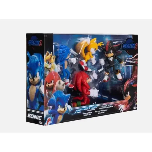Sonic the Hedgehog 3 5" Light Up Action Figure Set - 4pk: Superheroes NWT - Picture 6 of 6